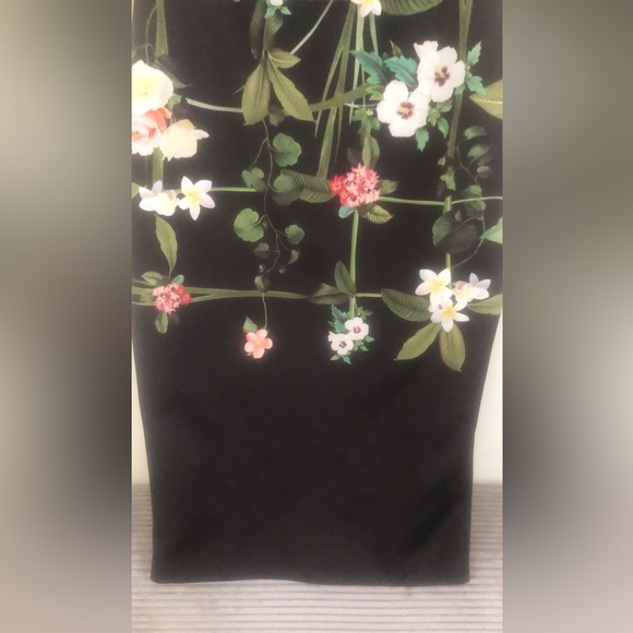Ted Baker Kacied Secret Trellis Dress Black Floral Sleeveless size 4 Large - Picture 5 of 9